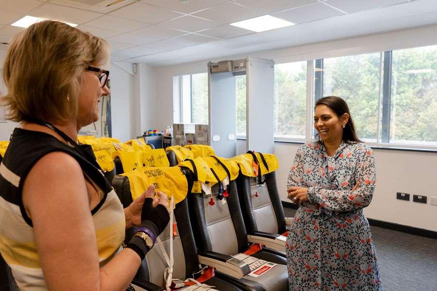 Priti Patel visits Cabin Crew room